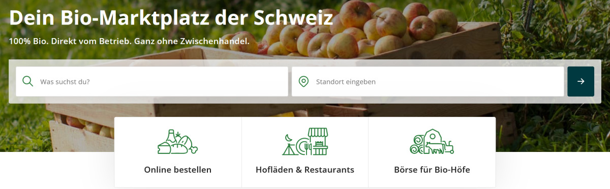 Webplattform für die Direktvermarktung von Bio-Produkten